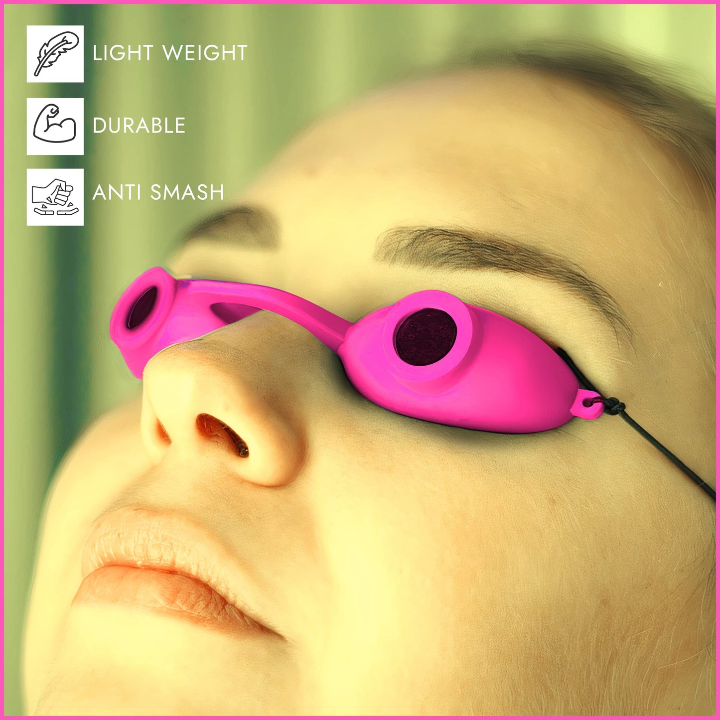 EVO FLEX Sunnies Flexible Tanning Bed Goggles Eye Protection UV Glasses 4 Pack (Pink), FDA Compliant