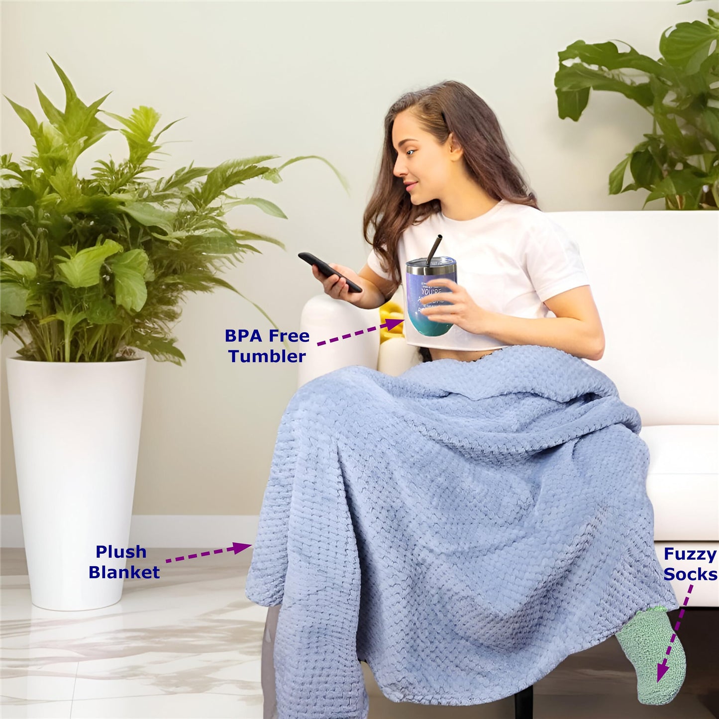 Get Well Soon Gift for Women – 18 Pcs Spa Care Package with Blanket, Tumbler, Candles, Fuzzy Socks – Relaxation Gift Basket for Mom, Sister, Wife, Friend – After Surgery, Birthday, Self Care