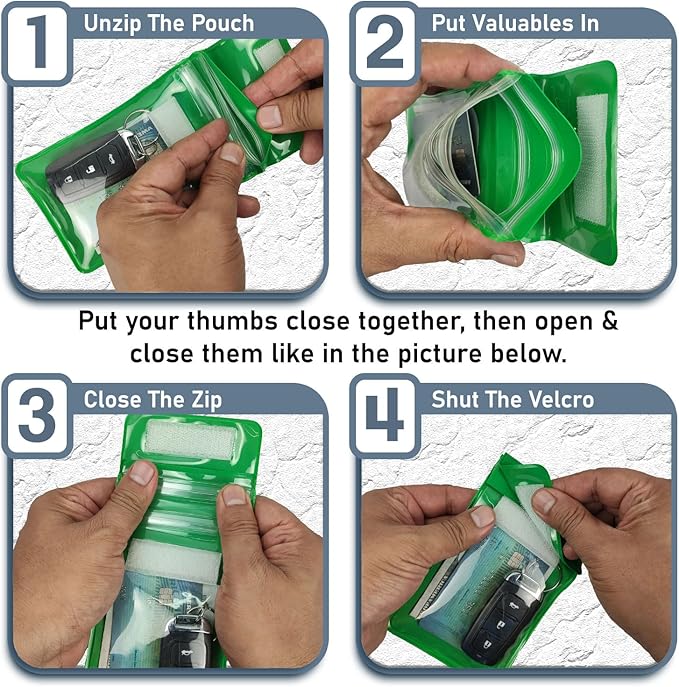 Waterproof Car Key FOB Pouch Submersible Dry Bag Holder for ID Credit Cards Cash Keys Case Swim Surf Floating Wallet