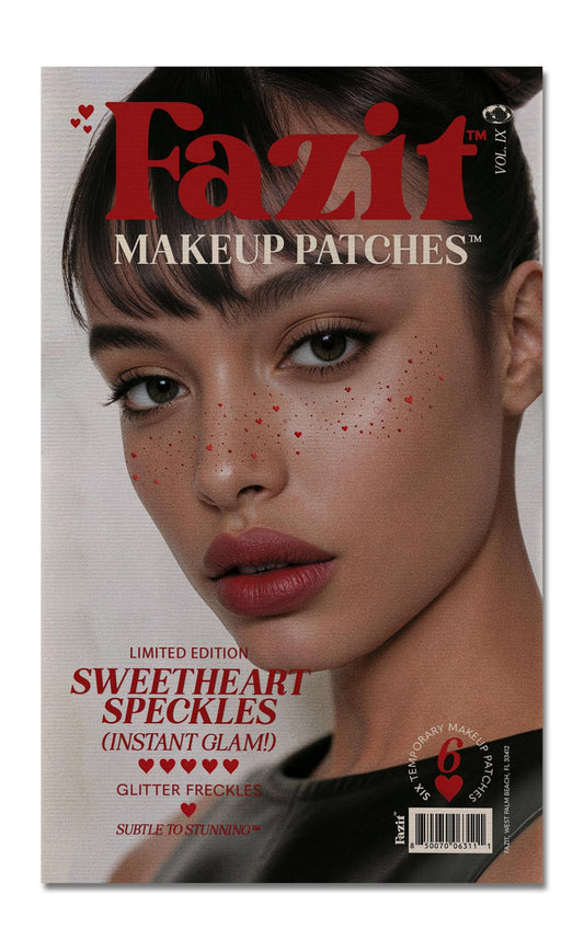 Fazit Makeup Patches - Sweetheart Speckles - Face Glitter Makeup Speckles - Glow Up Makeup Patches - Face Glitter Speckles Patches - Cute Glitter Makeup Accessories For Women - 6 count