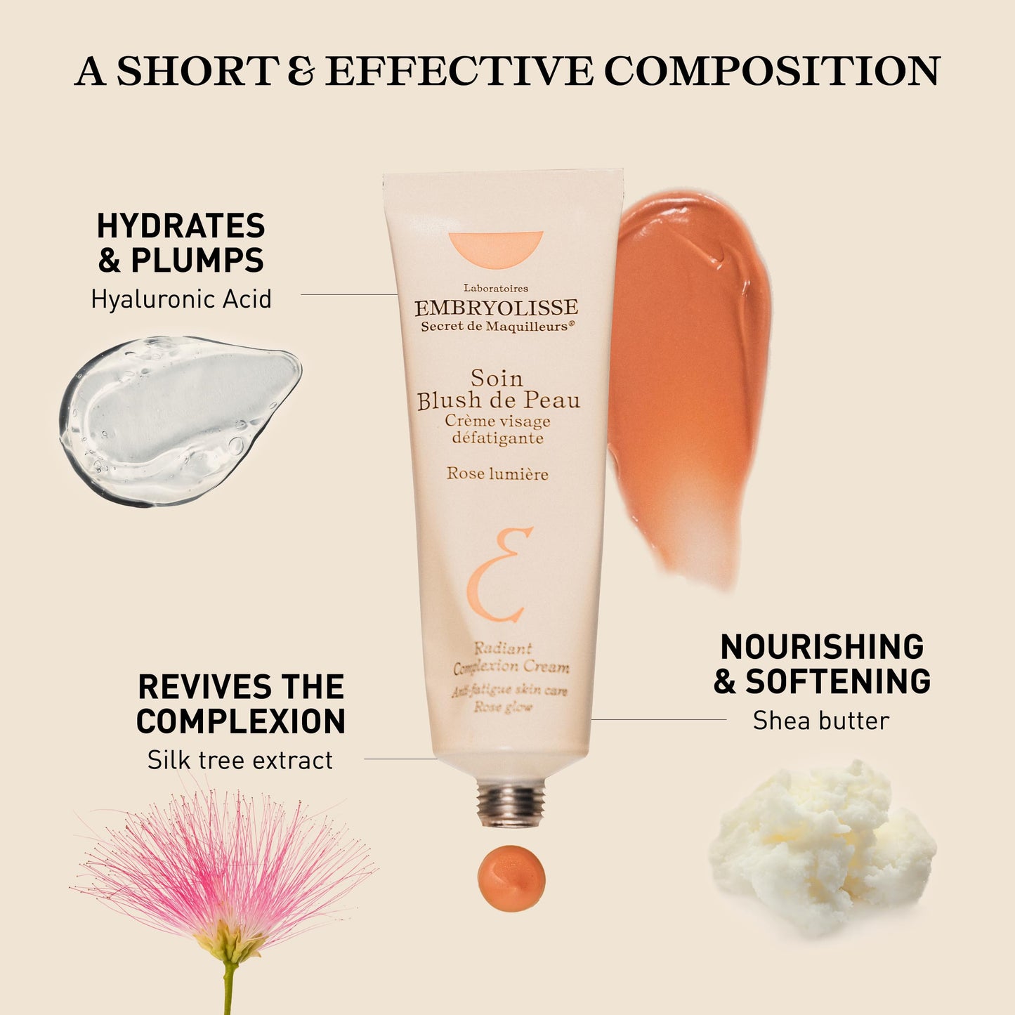 Embryolisse Radiant Complexion Cream. Hydrating and Illuminating Face Cream for Luminous, Glowing Skin - Rose Lumière, 1.01 Fl.Oz.