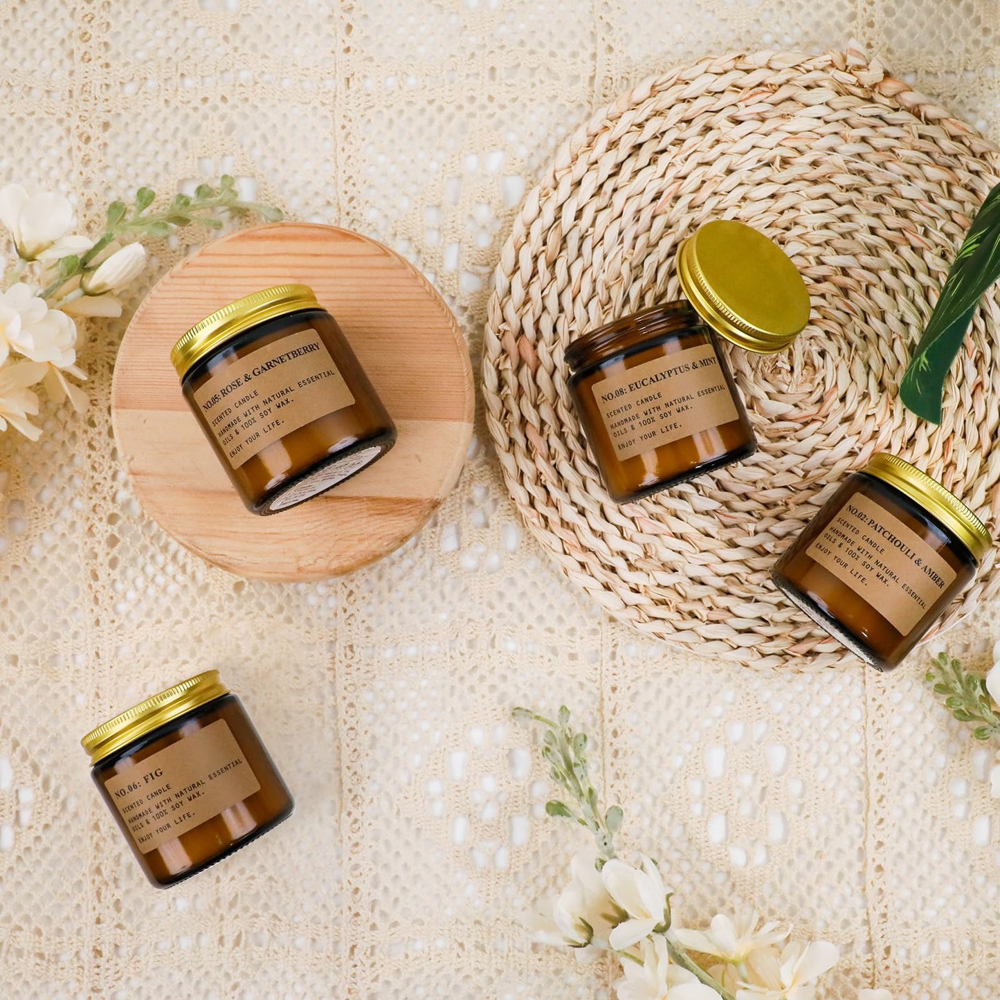 Candles for Home Scented,8 Pack Aromatherapy Jar Candle Gifts for Women, Natural Soy Wax Amber Candle Set, Scented Candles Set for Birthday Valentine Mother's Christmas Day Present