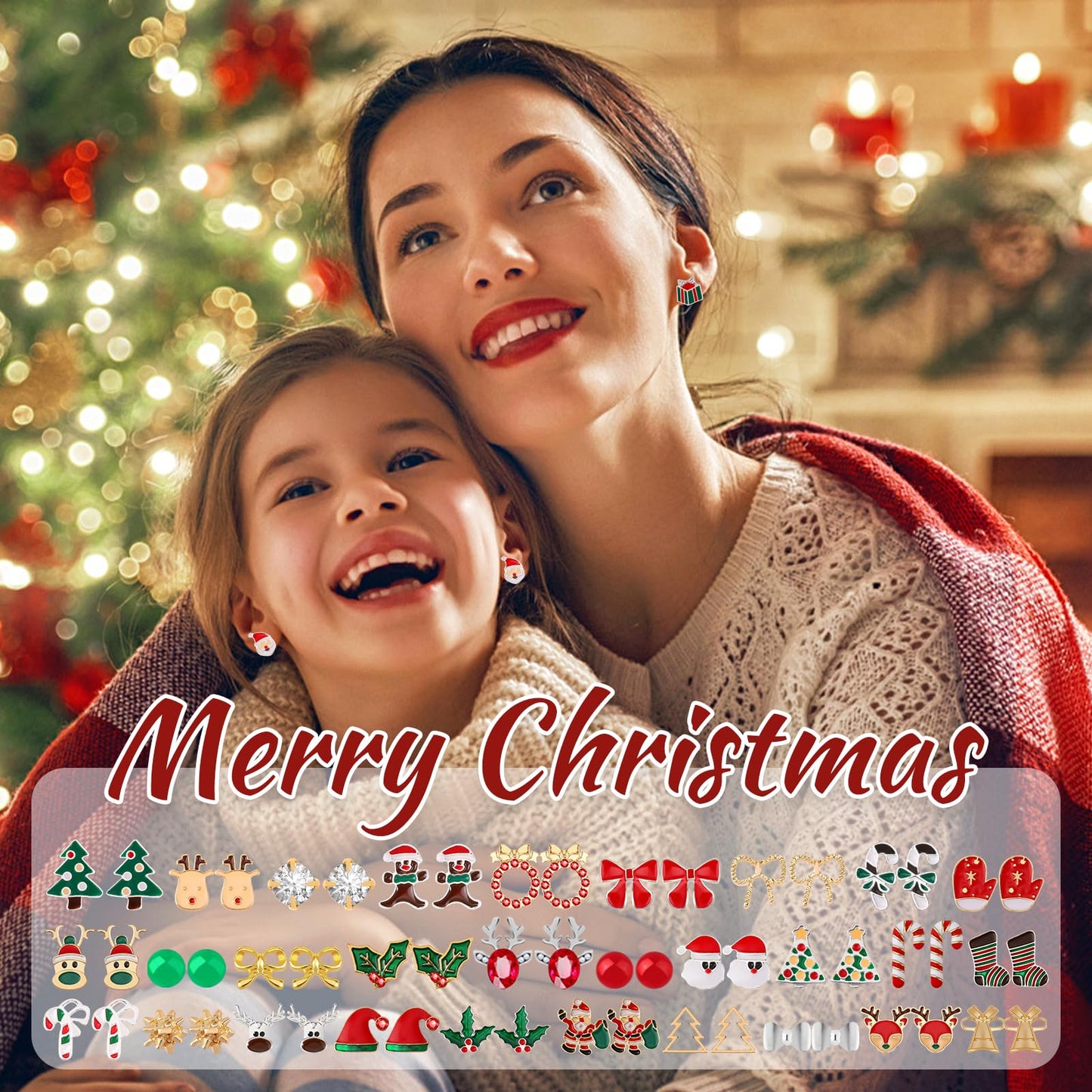Gushu 70 Pairs Christmas Earrings for Women Girls, Bulk Christmas Gift Holiday Dangle Earrings Cute Xmas Stud Earrings Set Christmas Party Jewelry Gifts