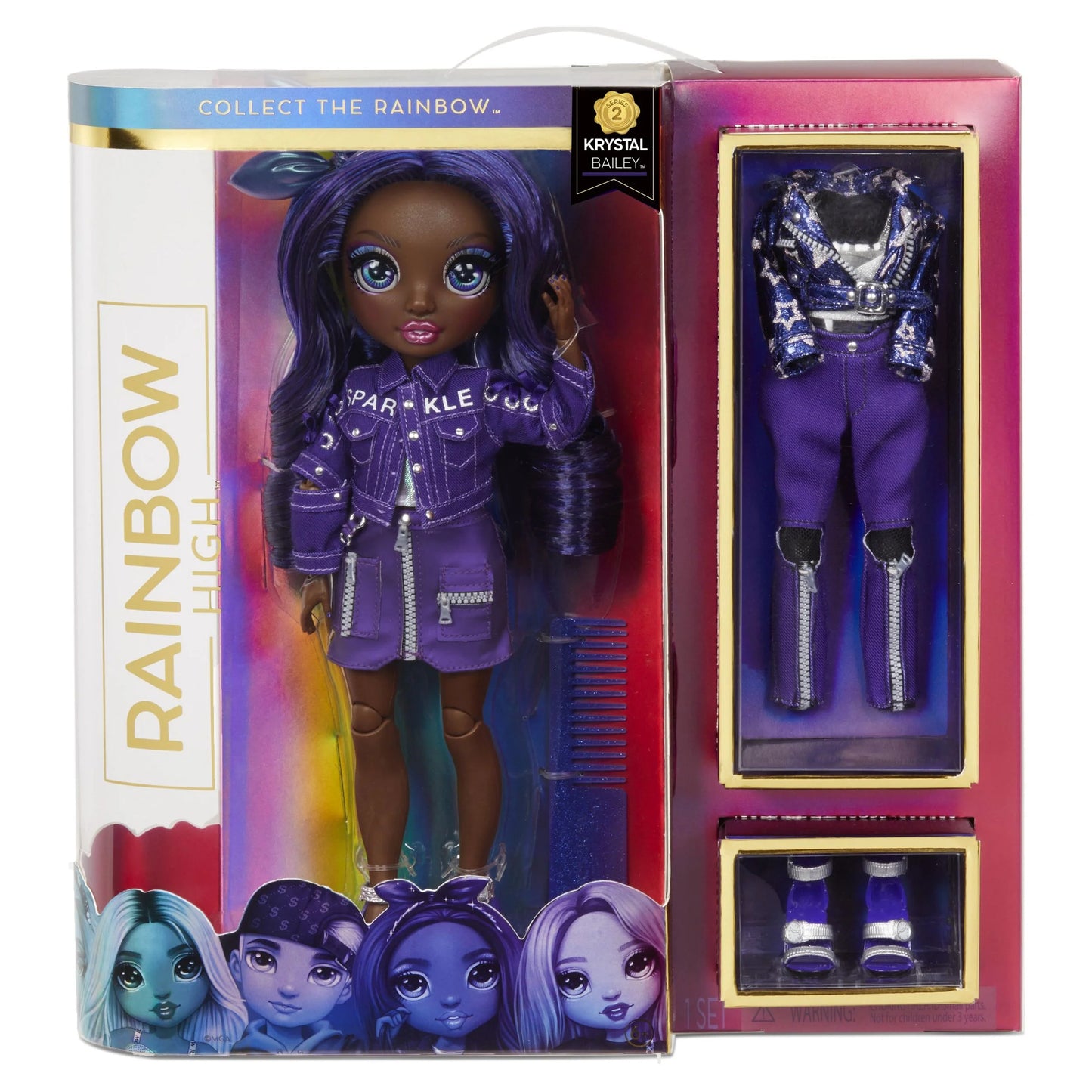 Krystal Bailey Indigo (Dark Blue Purple) Fashion Doll with 2 Complete Mix & Match Outfits and Accessories, Kidstoy Gift 6-12 Years