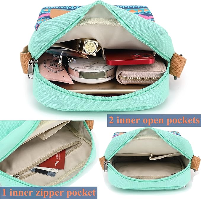 Leaper Girls Crossbody Purses for Kids 2 PCS Cross Body Bag Women Messenger Bag Girls Canvas Bag Cross Body Purse Set