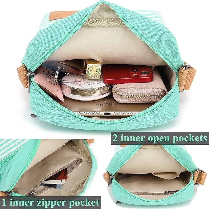 Leaper Girls Crossbody Purses for Kids 2 PCS Cross Body Bag Women Messenger Bag Girls Canvas Bag Cross Body Purse Set