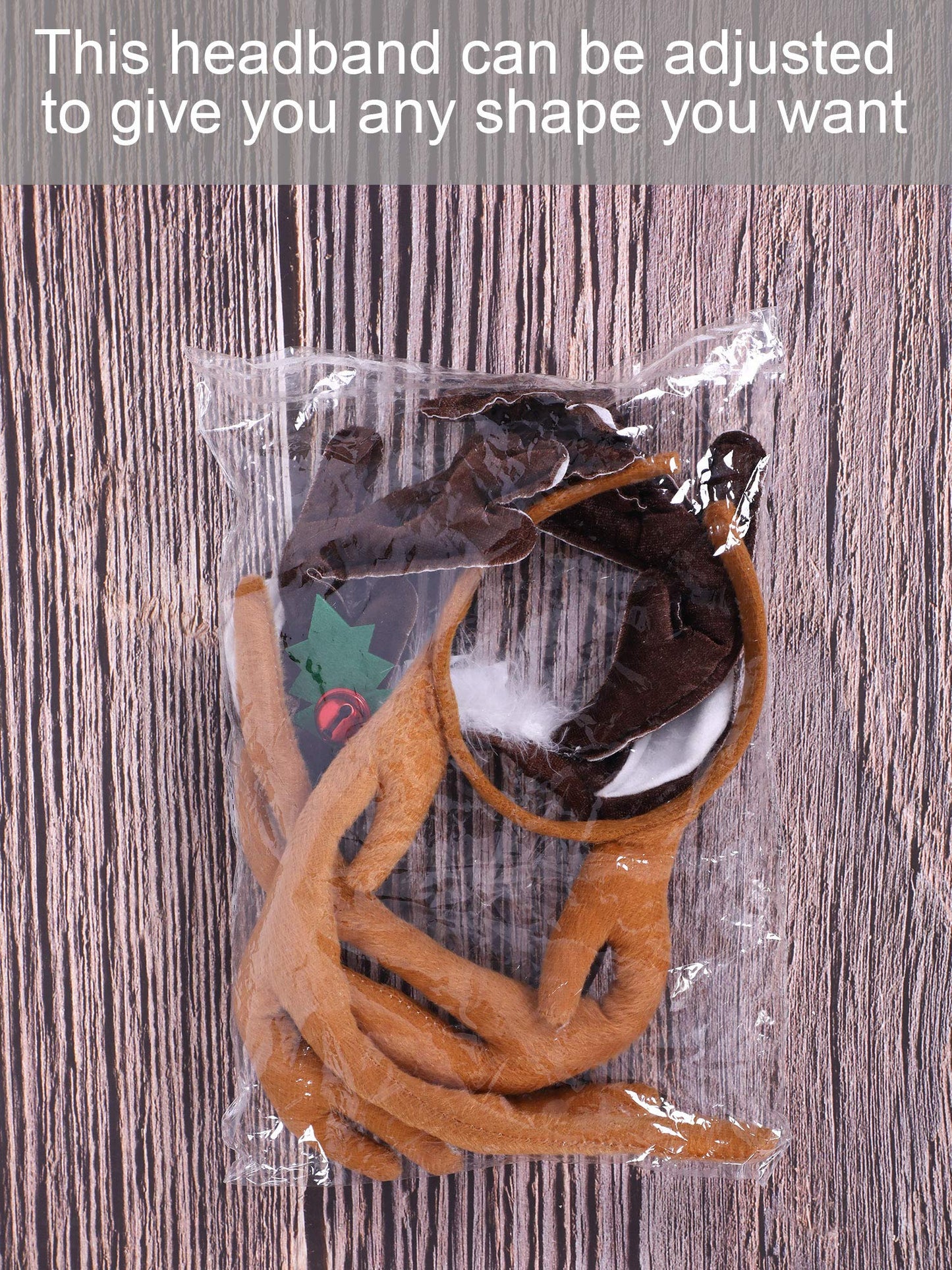 2 Pieces Christmas Reindeer Headband Antlers Hairband Headwear Accessories for Christmas Party Decoration, 2 Styles (Dark Brown, Light Brown)