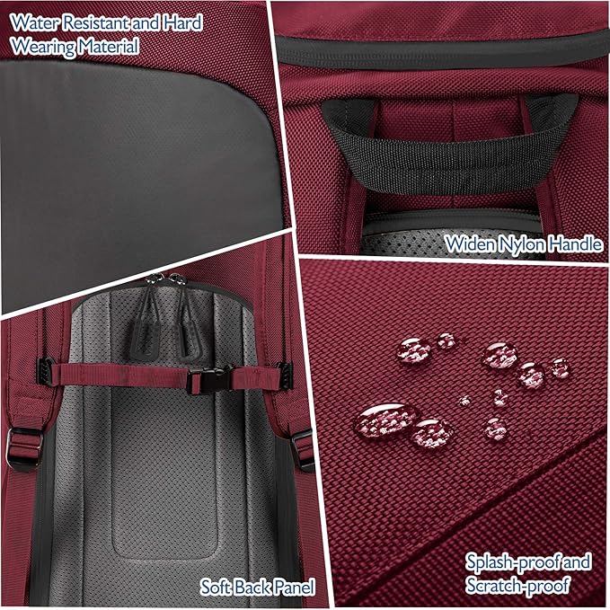 Unigear Ski Boot Bag, 50L Ski Boot Travel Backpack for Ski Helmet, Goggles, Gloves, Skis, Snowboard & Accessories (Red)