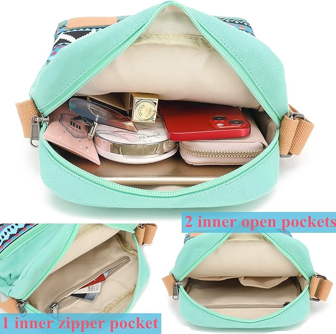 Leaper Girls Crossbody Purses for Kids 2 PCS Cross Body Bag Women Messenger Bag Girls Canvas Bag Cross Body Purse Set