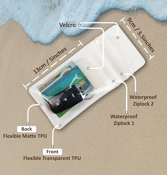 Waterproof Car Key FOB Pouch Submersible Dry Bag Holder for ID Credit Cards Cash Keys Case Swim Surf Floating Wallet