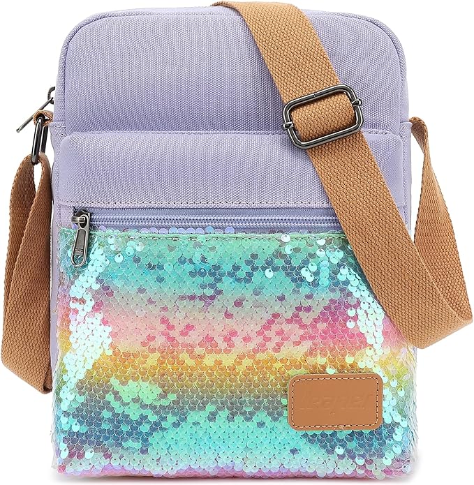 Leaper Girls Crossbody Purses for Kids 2 PCS Cross Body Bag Women Messenger Bag Girls Canvas Bag Cross Body Purse Set