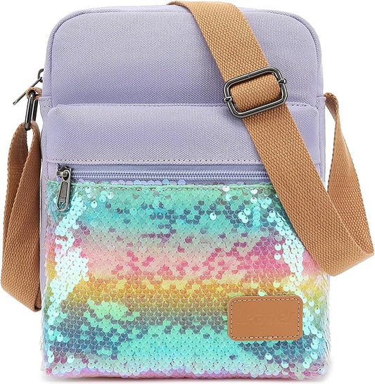 Leaper Girls Crossbody Purses for Kids 2 PCS Cross Body Bag Women Messenger Bag Girls Canvas Bag Cross Body Purse Set