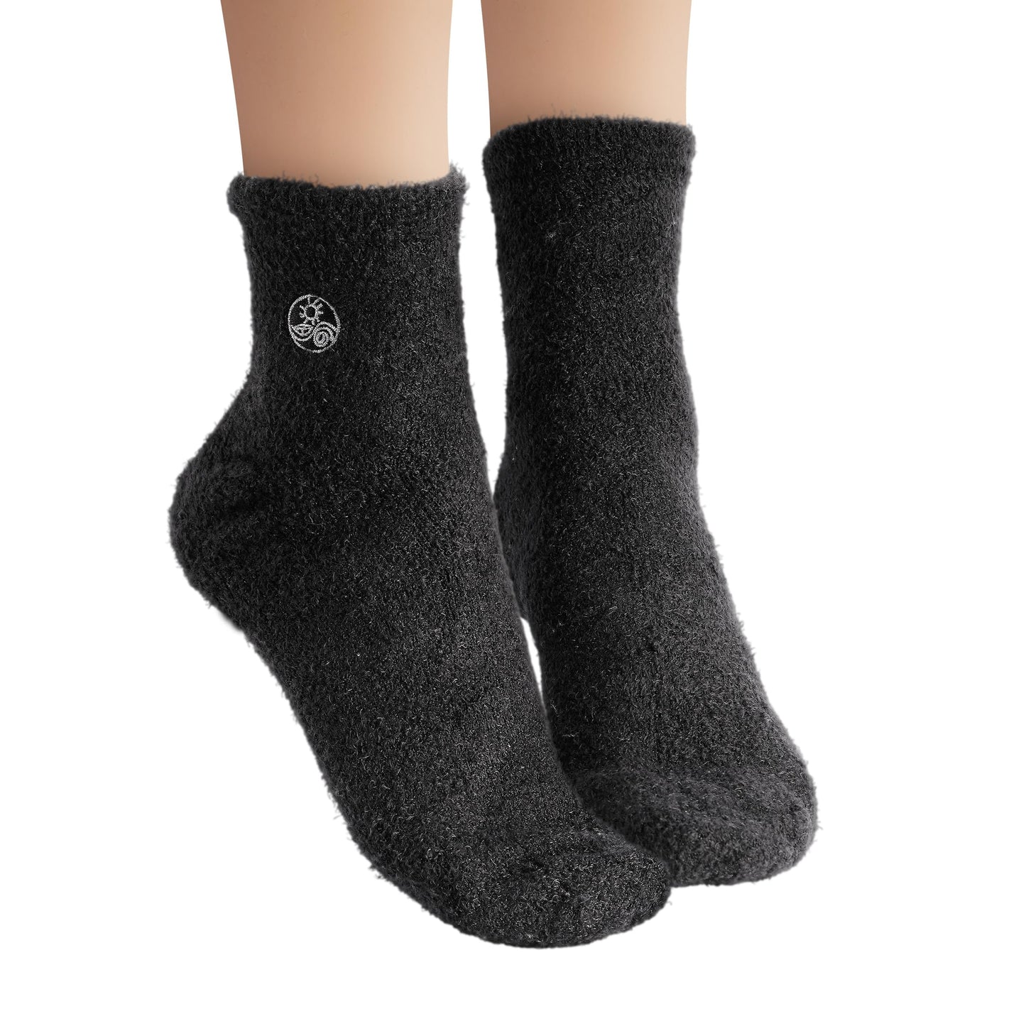 Earth Therapeutics Aloe Socks - Double Pack - Gray/Black (2 Pairs)