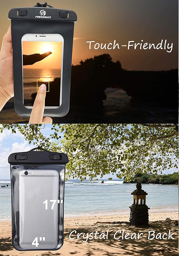 Waterproof Pouches with Waist Strap / Pouch Case Bundle Set- Keep Your Phone & Valuables Dry and Safe - Waterproof Dry Bags for Boating Swimming Snorkeling Kayaking Beach Water Parks Pool