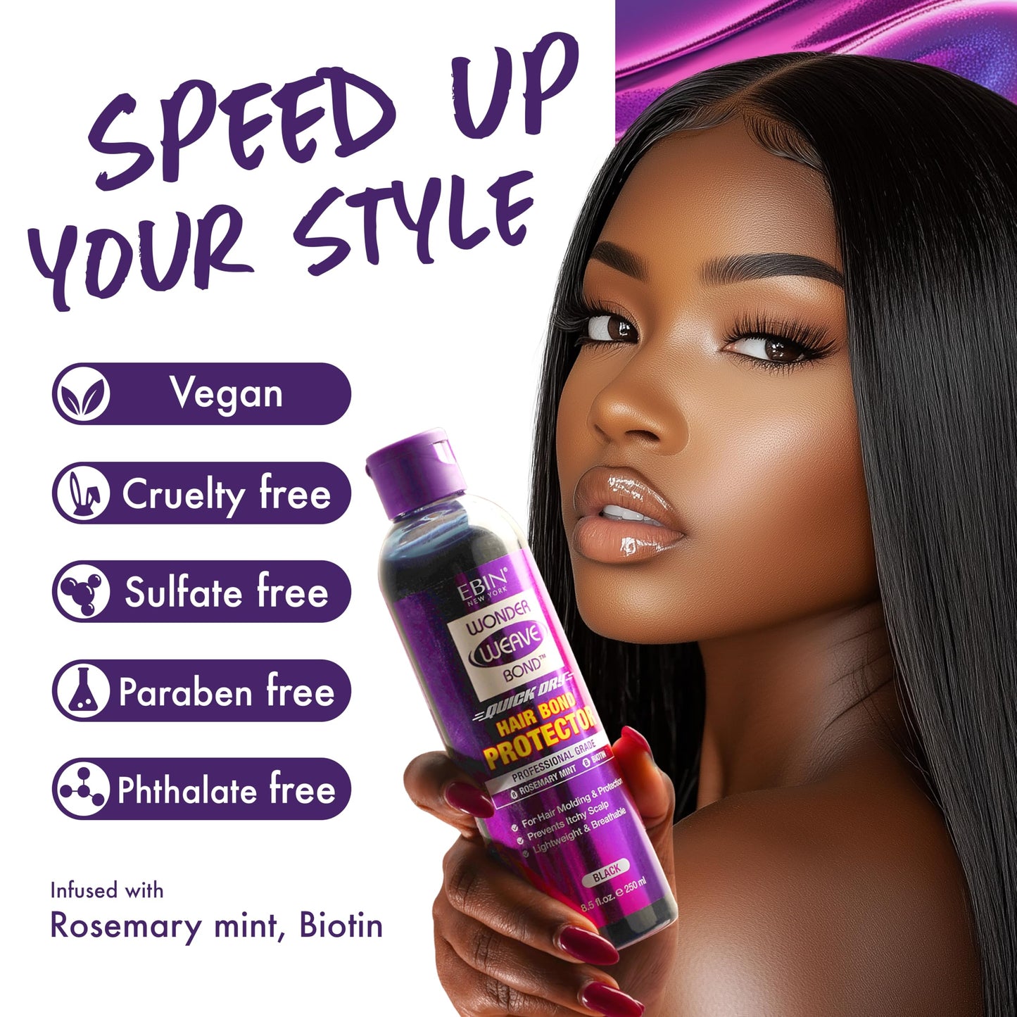 EBIN NEW YORK WONDER WEAVE BOND HAIR BOND PROTECTOR - BLACK 3.38 fl.oz(100ML)