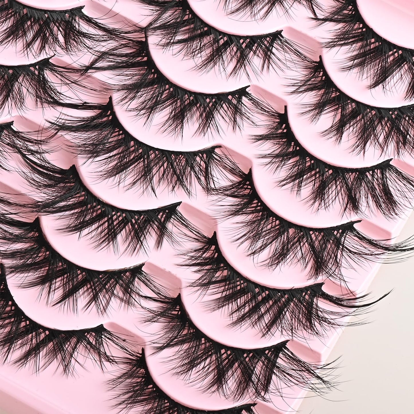 FARRED Cat Eye Lashes Wispy Fluffy False Eyelashes 14 Pairs Fake Eyelashes Natural Look Short Natural Lashes Cat Eye Lash Wispy Volume Eyelash (F22 | 6-15mm)