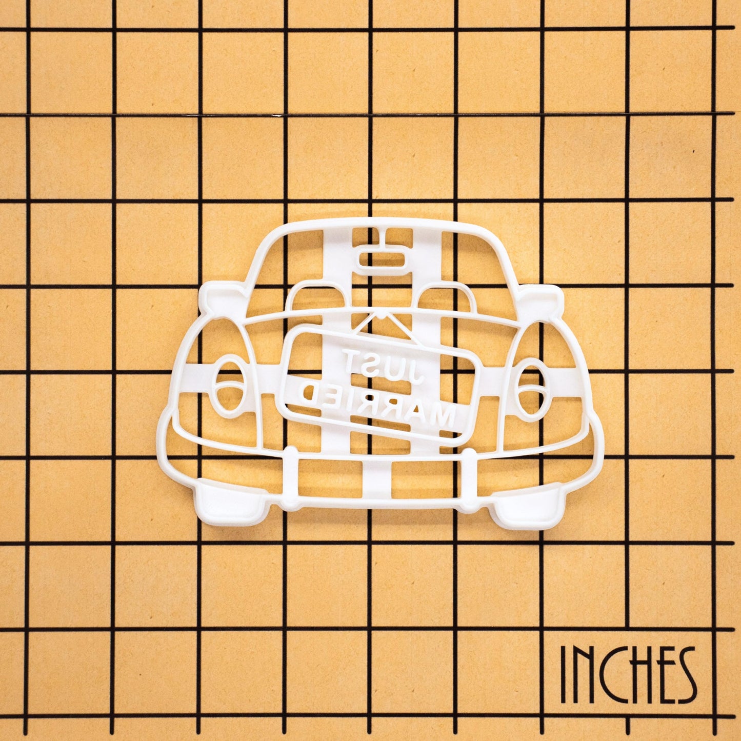 BAKERLOGY Just Married Car Cookie Cutter - Detailed Biscuit Cutter Design for Baking and Crafts, ideal on fondant, dough, clay