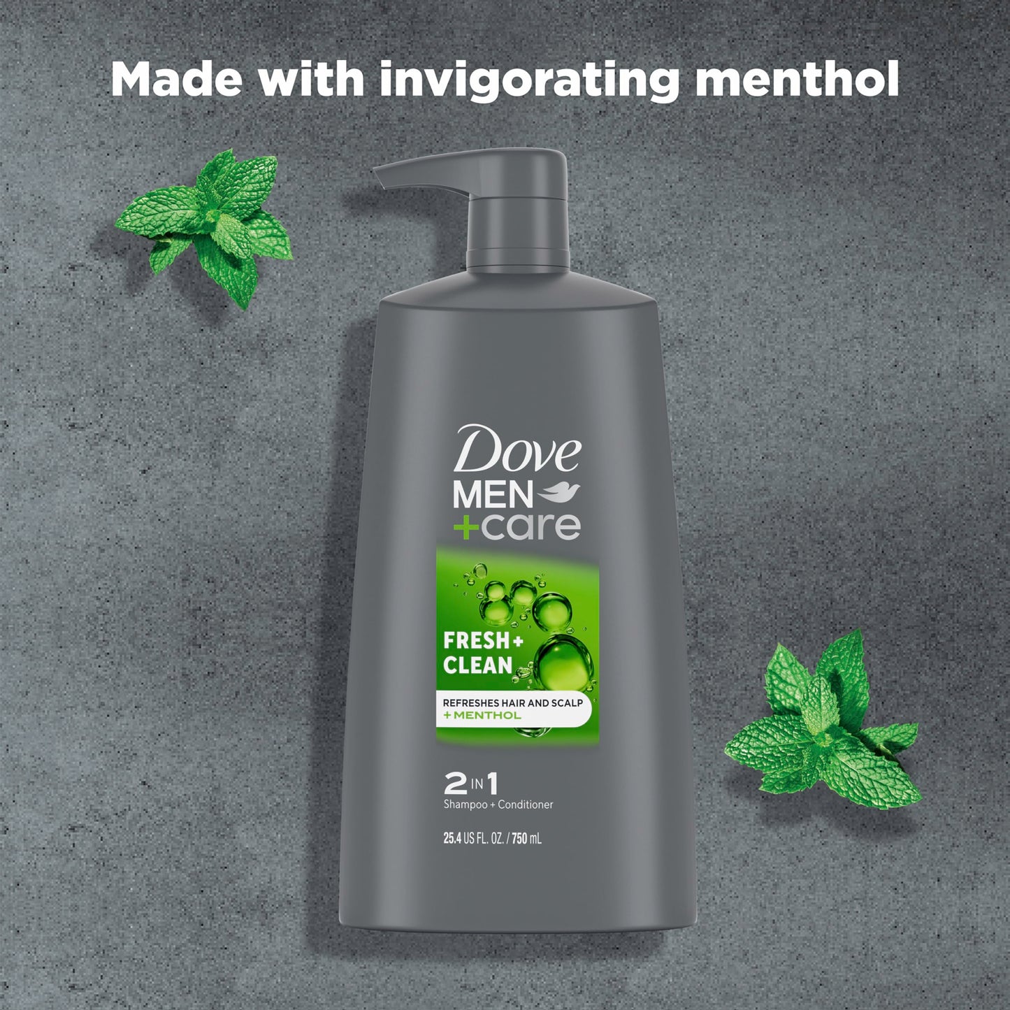 DOVE MEN + CARE 2-in-1 Shampoo and Conditioner Fresh and Clean 4 Count Nourishes and Invigorates Helps Strengthen Hair 25.4 oz