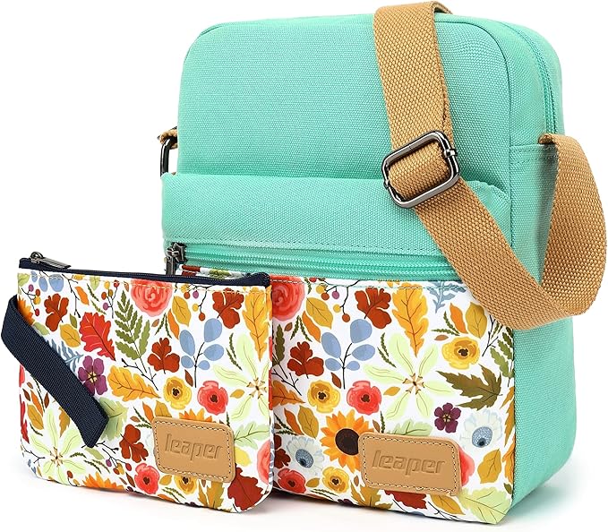 Leaper Girls Crossbody Purses for Kids 2 PCS Cross Body Bag Women Messenger Bag Girls Canvas Bag Cross Body Purse Set
