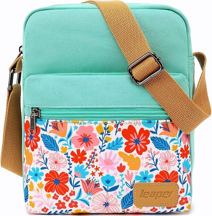 Leaper Girls Crossbody Purses for Kids 2 PCS Cross Body Bag Women Messenger Bag Girls Canvas Bag Cross Body Purse Set