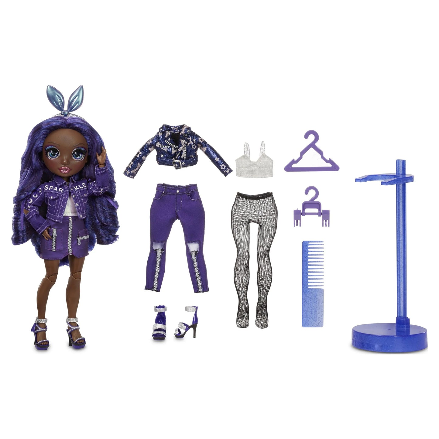 Krystal Bailey Indigo (Dark Blue Purple) Fashion Doll with 2 Complete Mix & Match Outfits and Accessories, Kidstoy Gift 6-12 Years