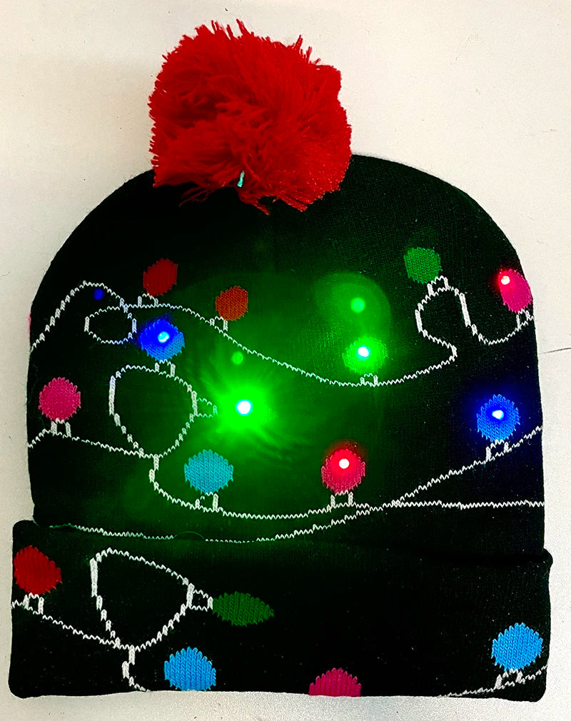 LED Knitted Christmas Beanie Hat