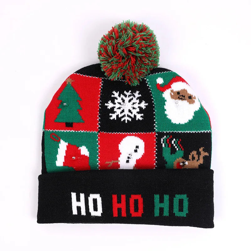 LED Knitted Christmas Beanie Hat