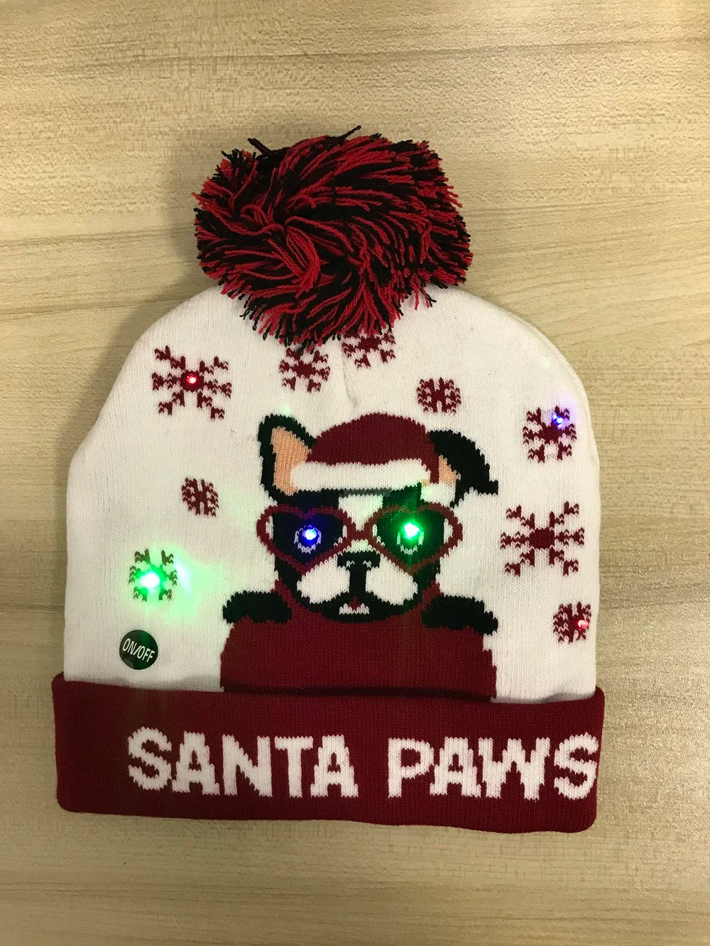 LED Knitted Christmas Beanie Hat