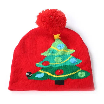 LED Knitted Christmas Beanie Hat