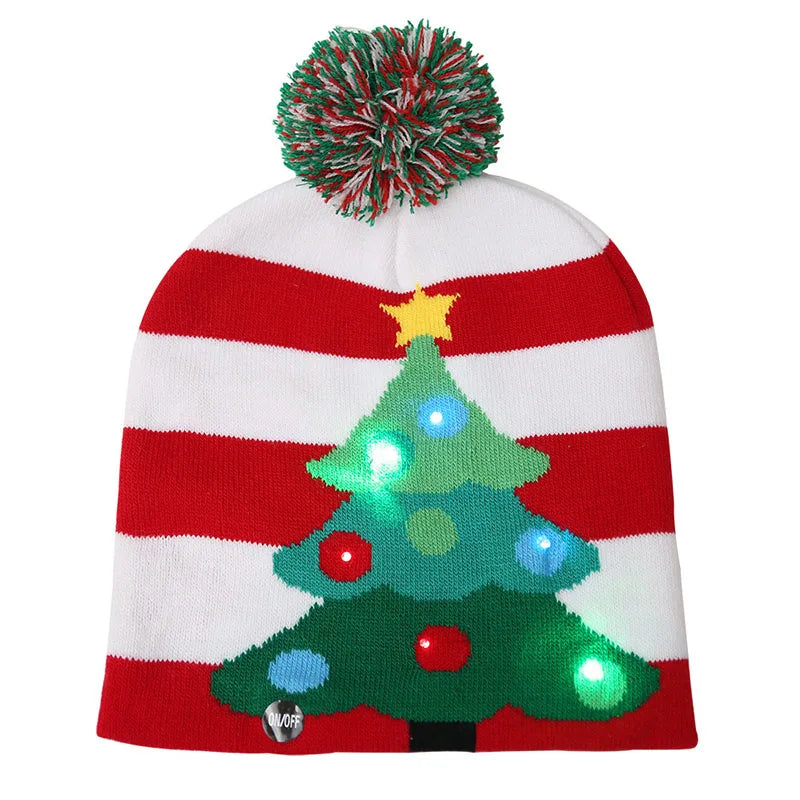 LED Knitted Christmas Beanie Hat