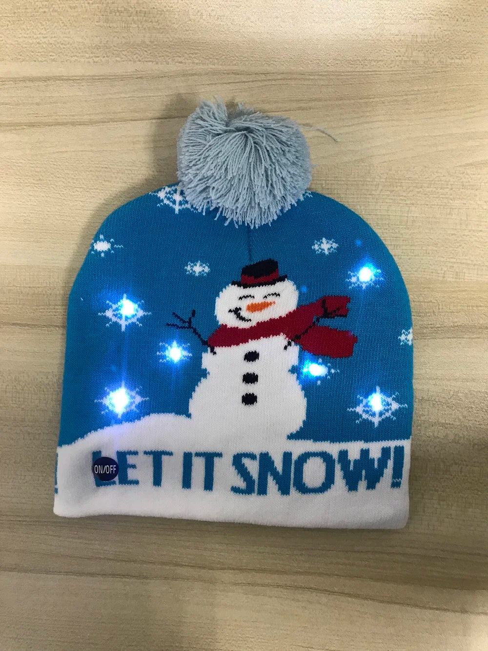 LED Knitted Christmas Beanie Hat