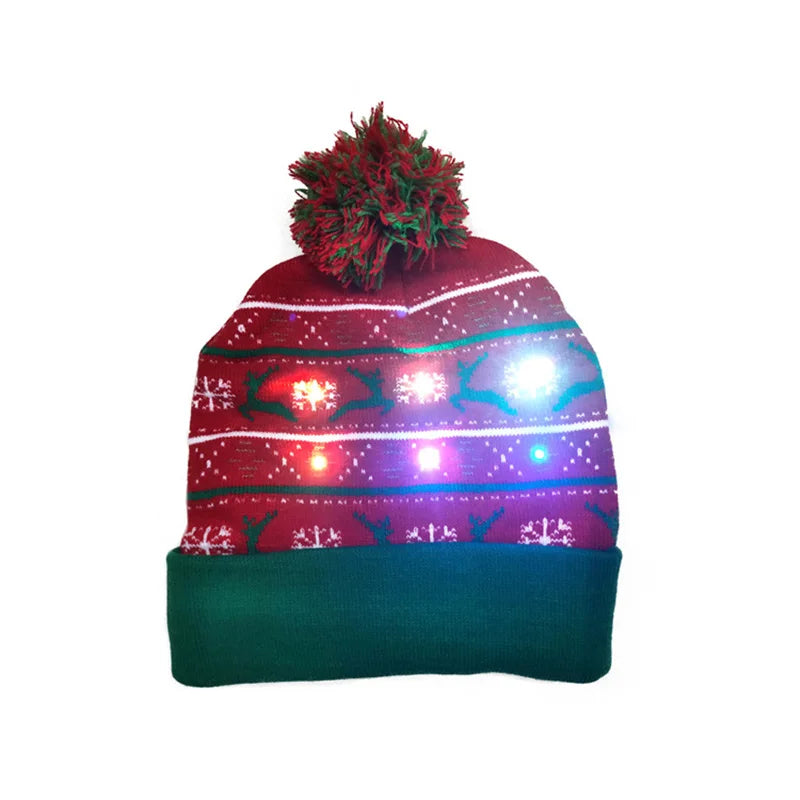 LED Knitted Christmas Beanie Hat