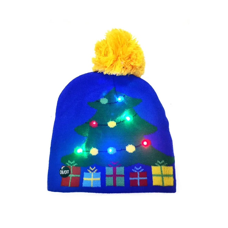 LED Knitted Christmas Beanie Hat