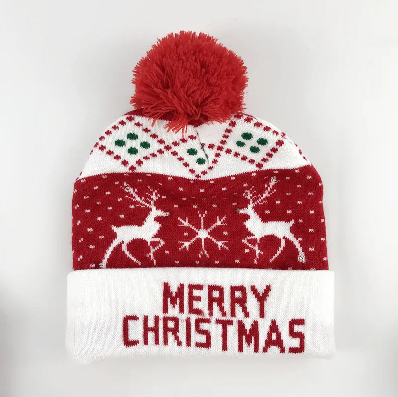 LED Knitted Christmas Beanie Hat