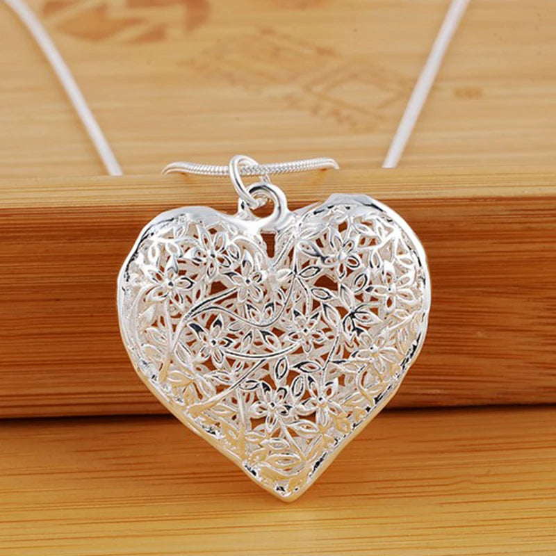 Sterling Silver Heart Pendant Necklace