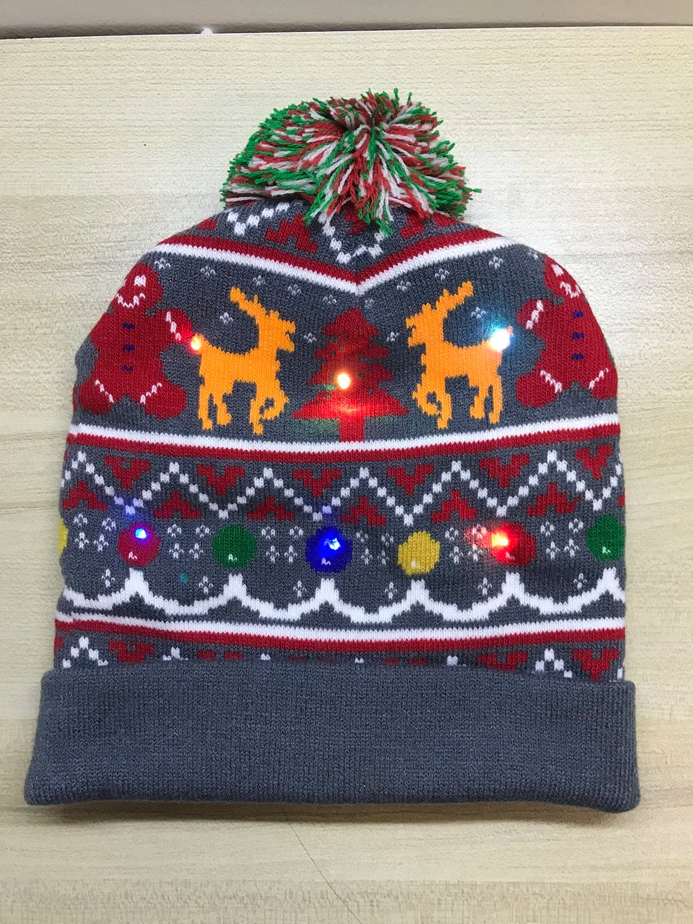 LED Knitted Christmas Beanie Hat