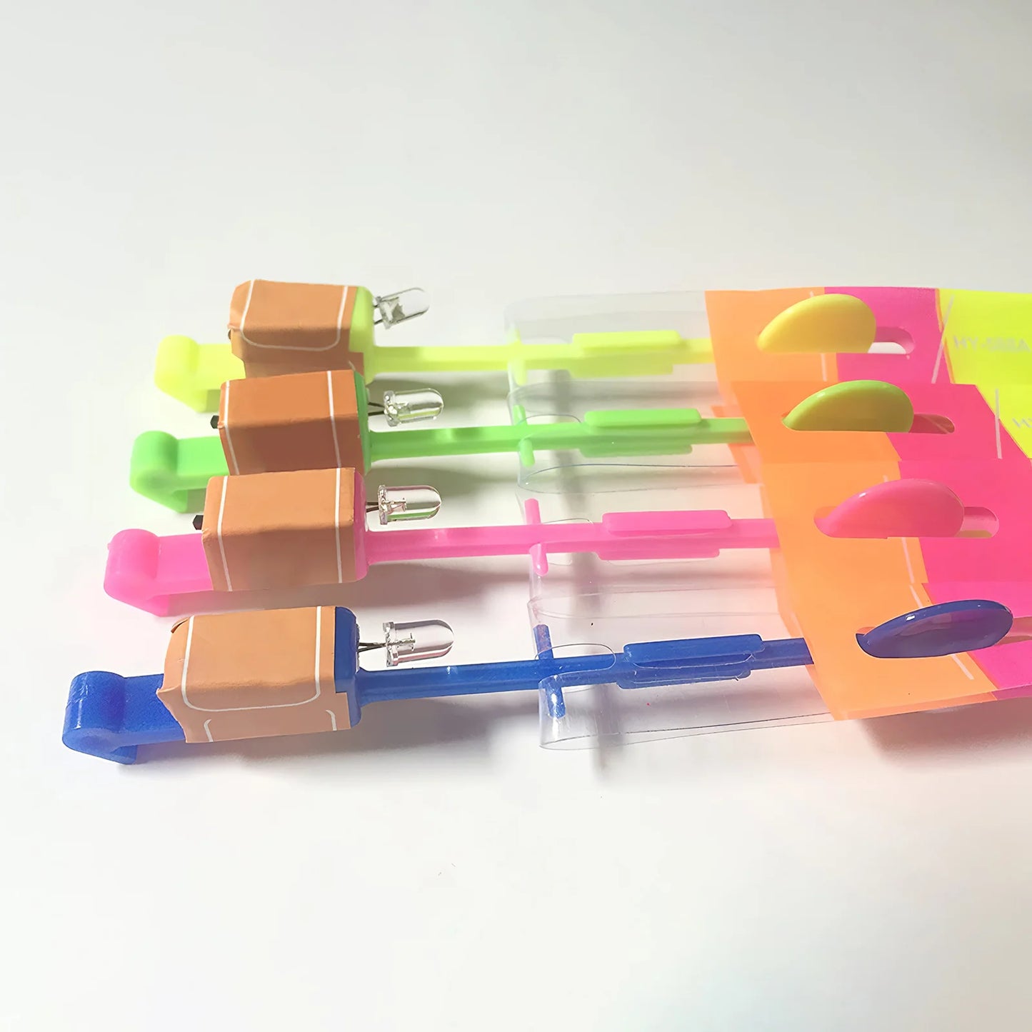 10PCS Outdoor Shining Rocket Flash LED Light Night Kids Luminous Slingshot Toys Shine Slingshot Elastic Helicopter Rotating Toy