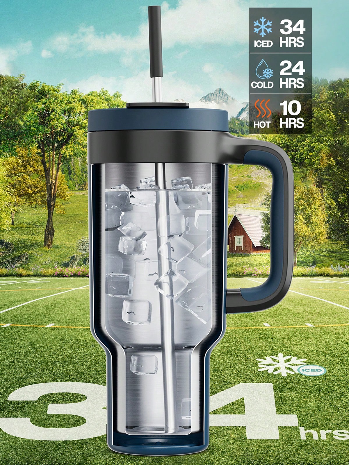Meoky 40oz Insulated Handle Tumbler