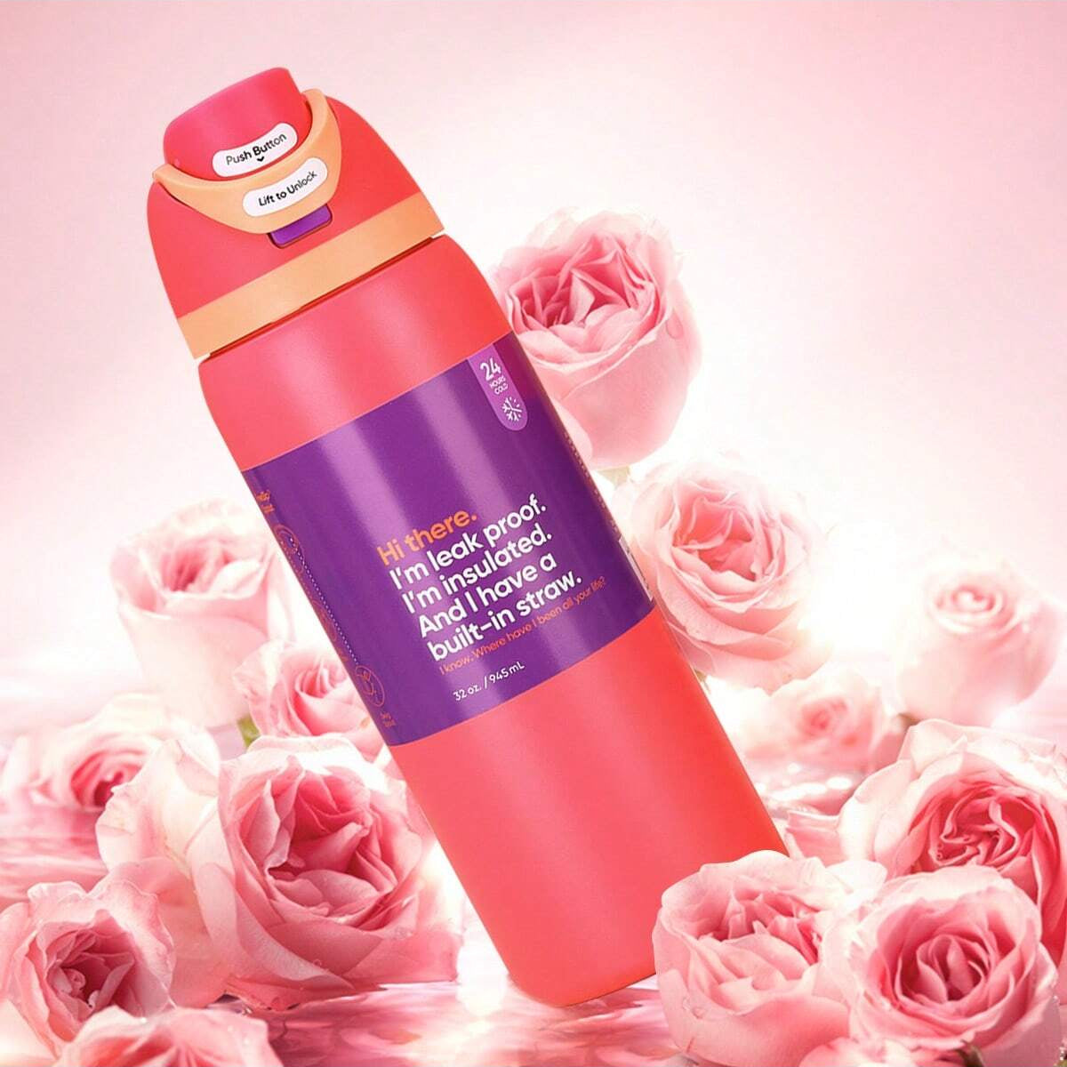 Owala Coral Powder Ice Water bottle