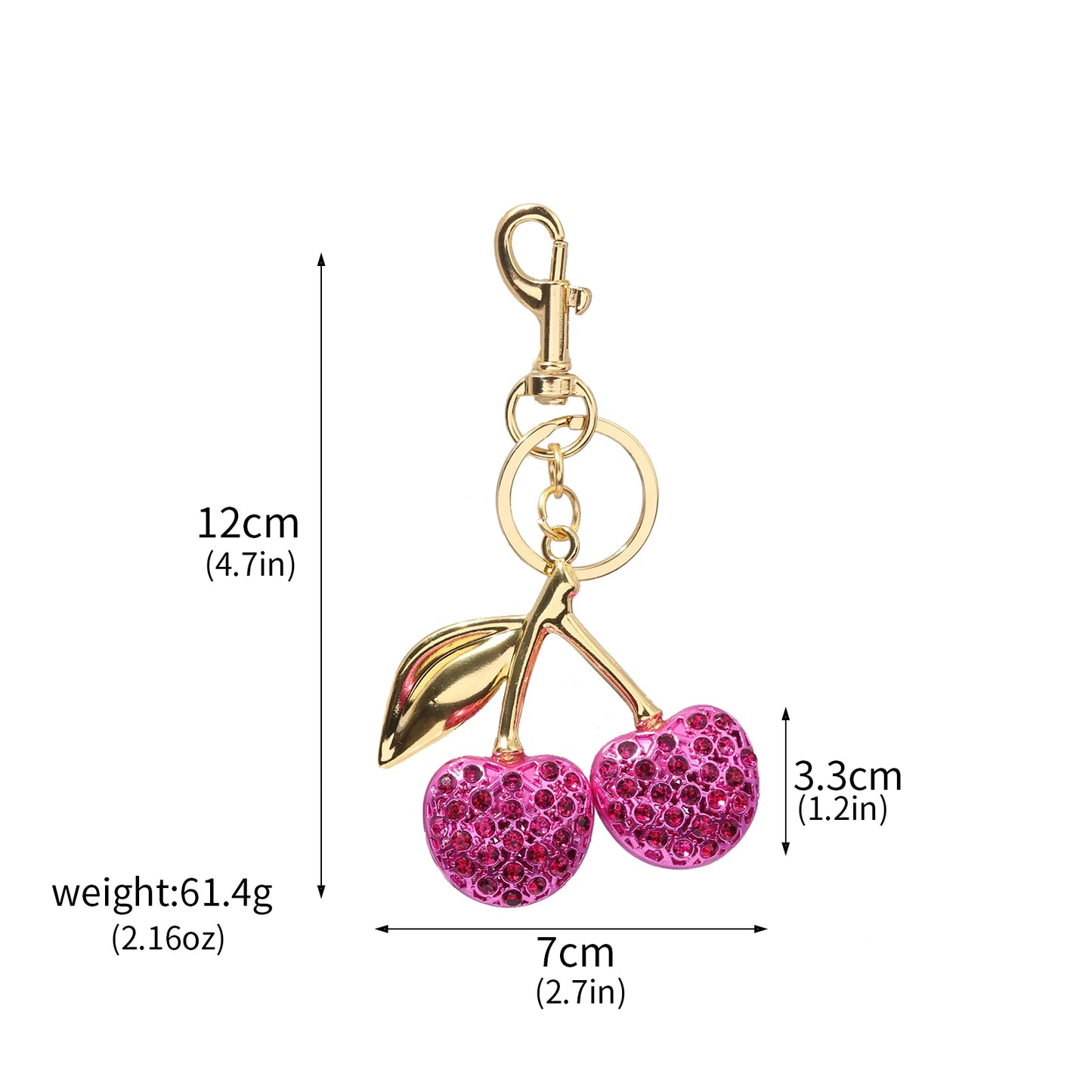 Fashion Delicious Red Cherry Keychain Summer Fruits Cherries Pendant Keyring For Women Men Jewelry Bag Key Accessories Gift
