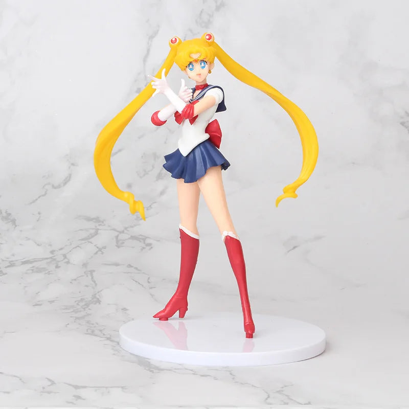 Sailor Moon Figure Anime Cartoon Jupiter Makoto Venus Minako Tsukino Rabbit Doll Toy Little Princess Cake Decoration Ornaments
