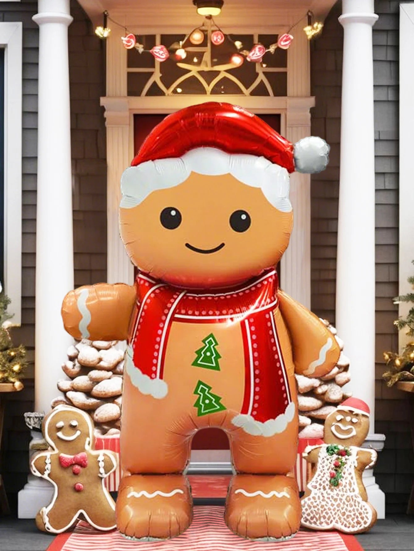 Smiling Gingerbread Man Balloon