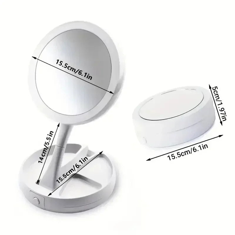 10X LED Dual-Sided Makeup Mirror