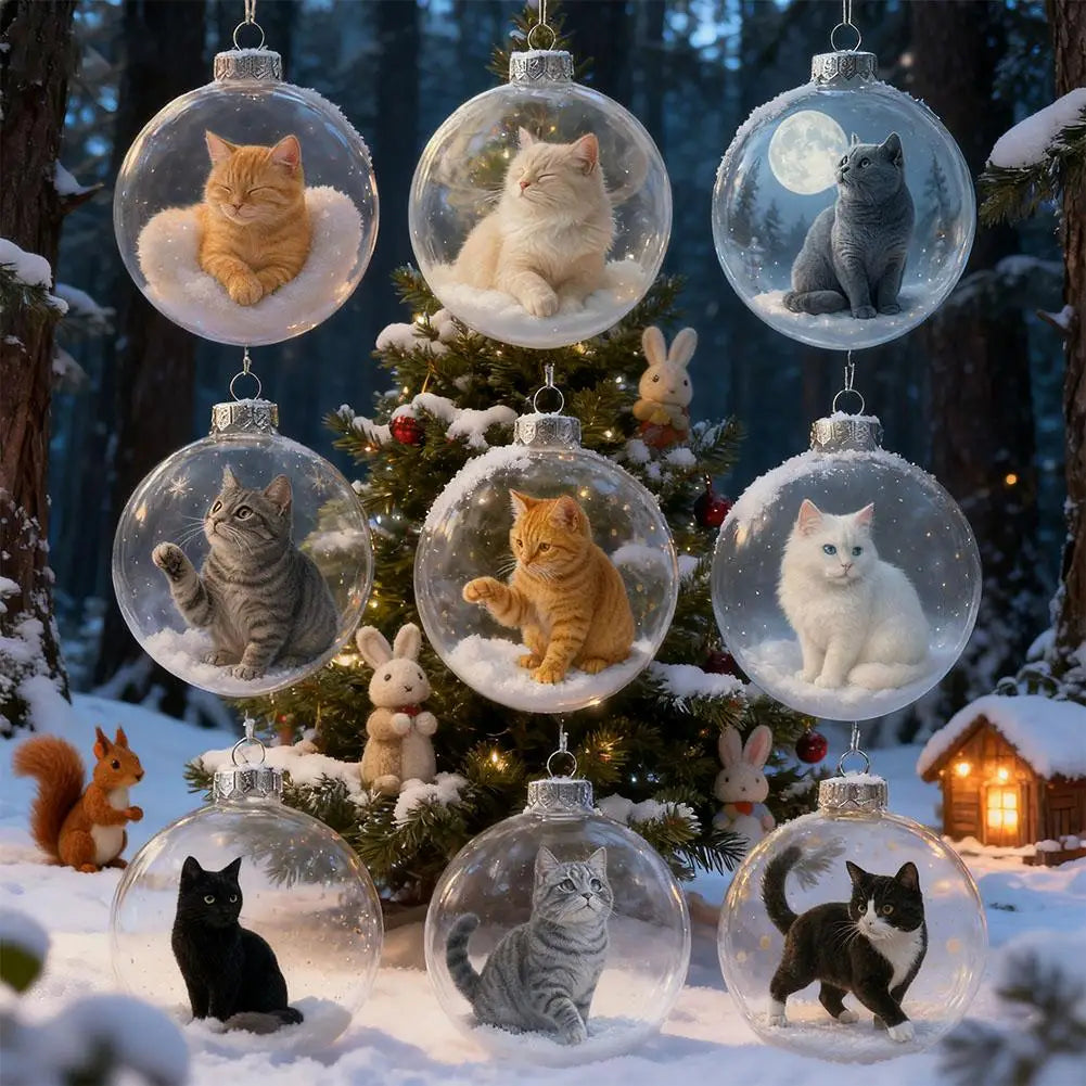 Cute 3D Cat Christmas Ornament