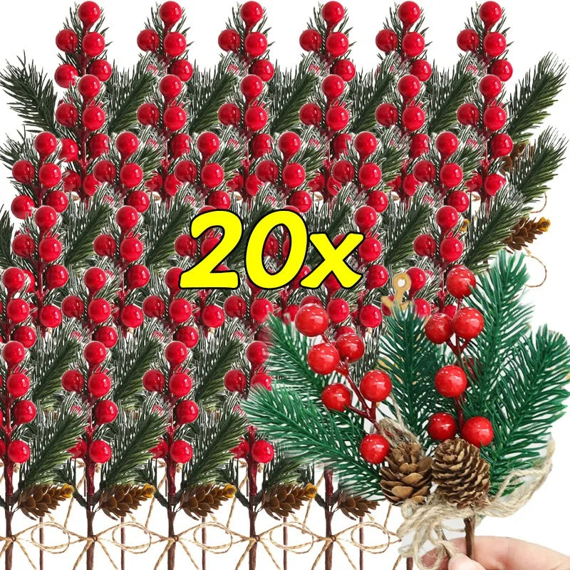 Artificial Berry Pine Needle Cuttings