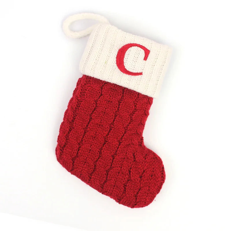 Knitted Christmas Stocking Tree Decorations