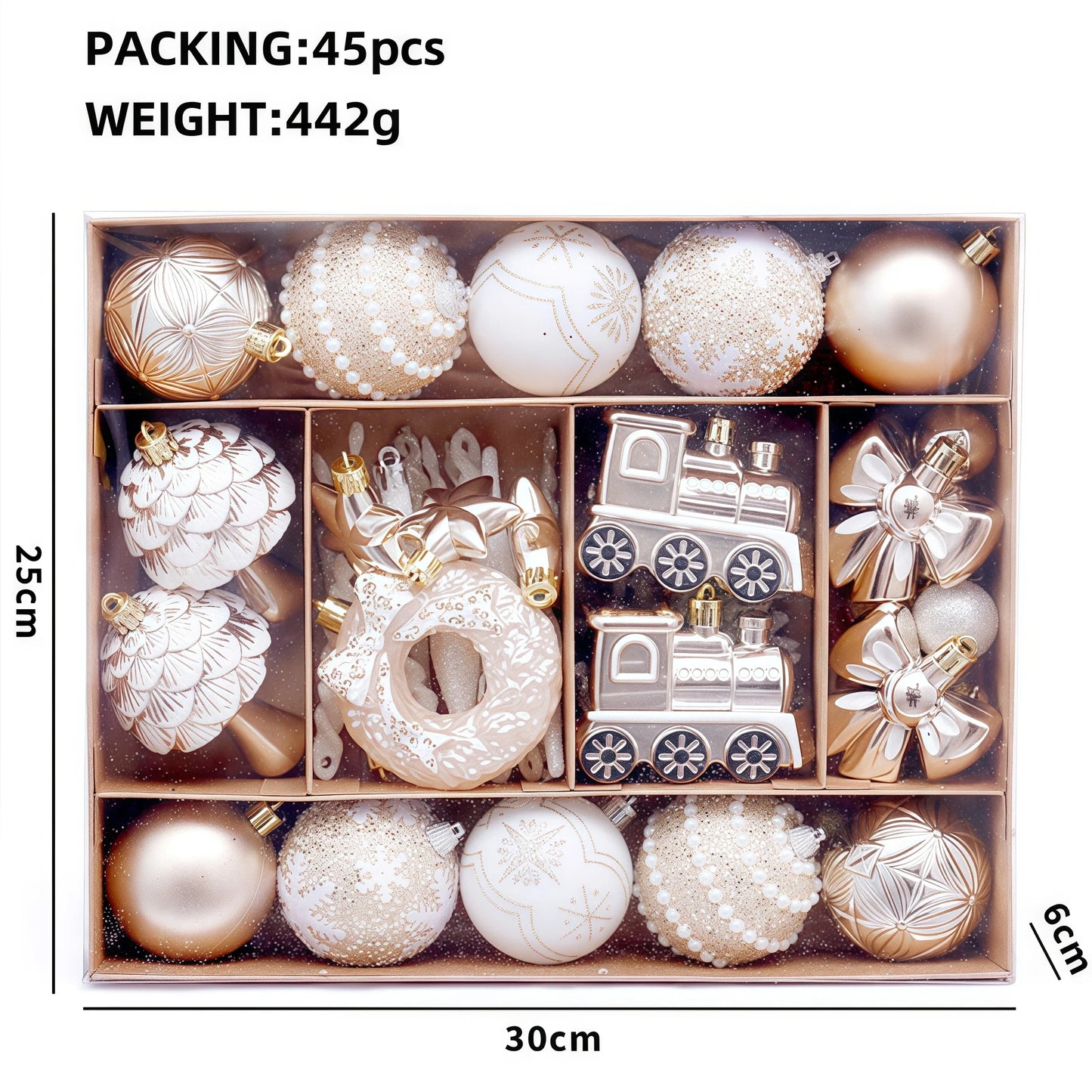 Champagne Gold Christmas Ball Ornaments