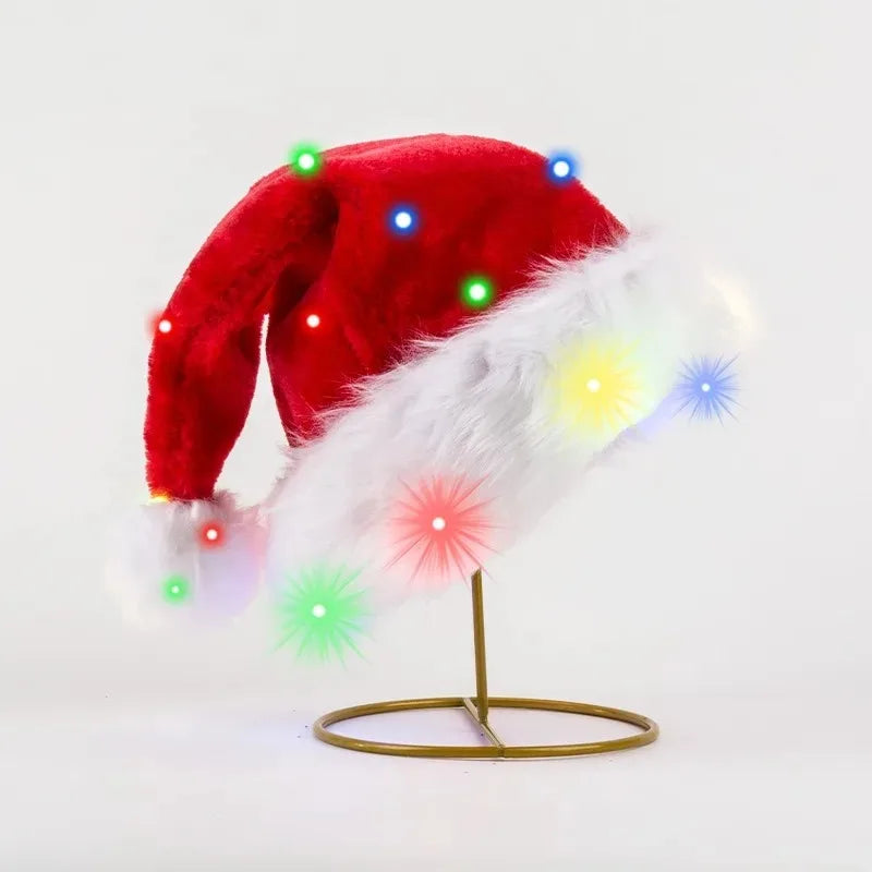 LED Plush Christmas Santa Hats