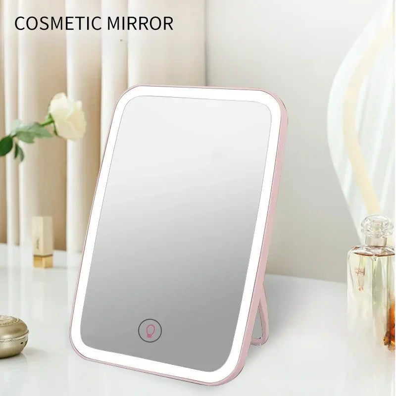 LED Tricolor Light Foldable Mirror