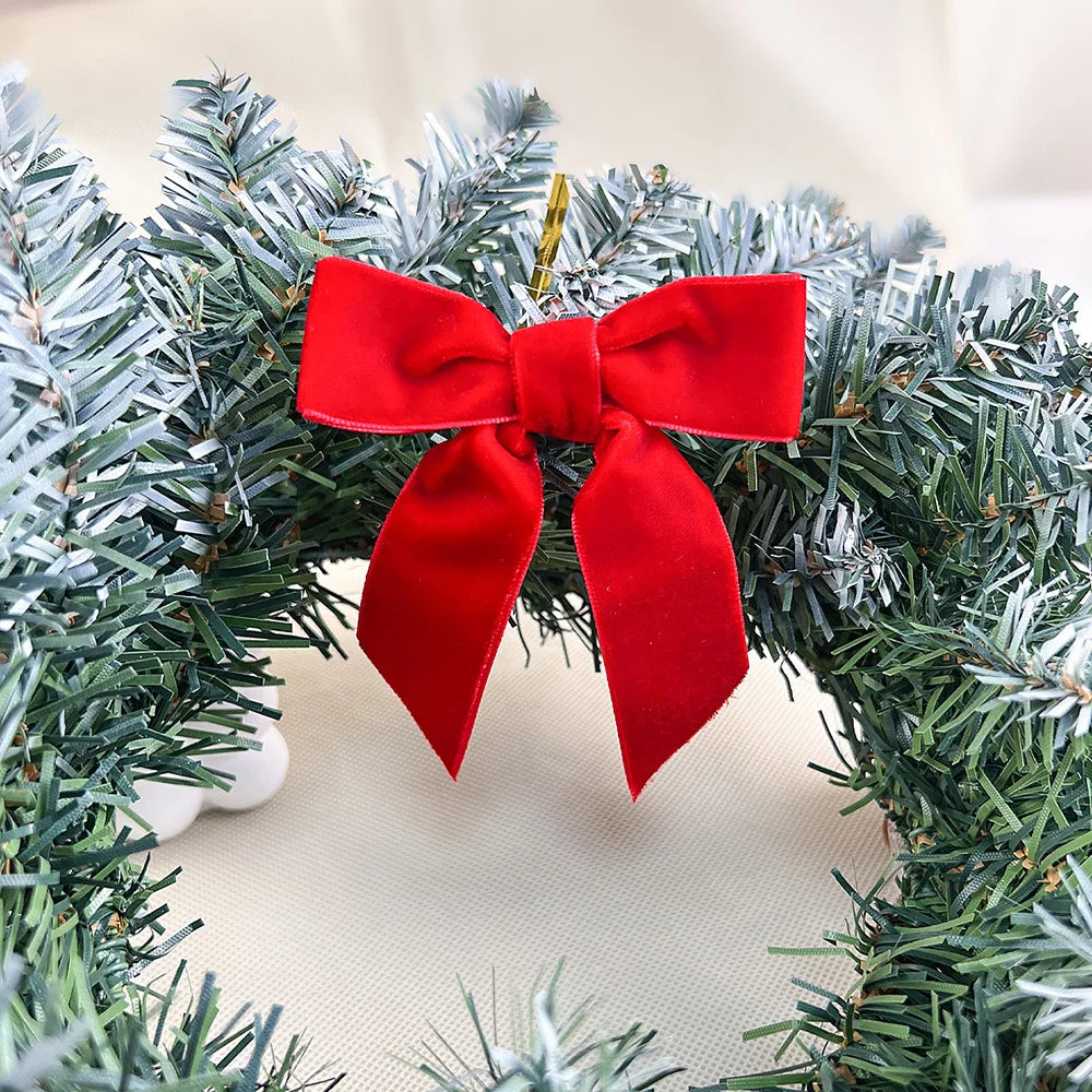 Velvet Christmas Bows Decorations Set